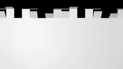 Background animation of unfolding white elements from bottom to top + alpha Video stock 90850702