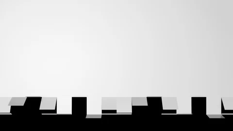 Background animation of unfolding white elements from top to bottom + alpha Video stock 90860131