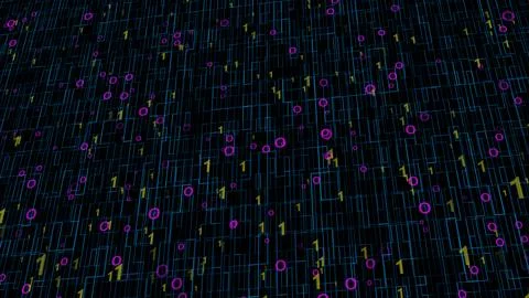 Background Animation using Binary Code. Row matrix backdrop, algorithm bina.. Stockillustratie