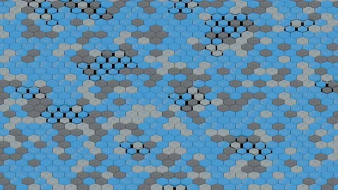 Background with animation of wave mosaic of hexagon blocks. Colorful hexagon Stock Footage 118317387