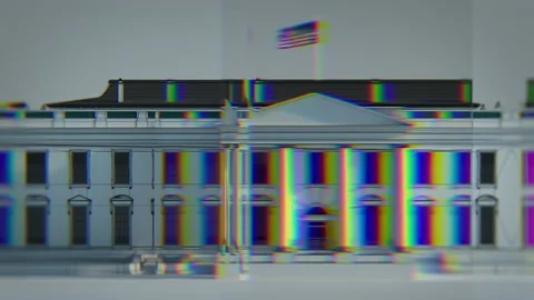 Background animation of the white house, refracted through moving glass Video stock 143031185
