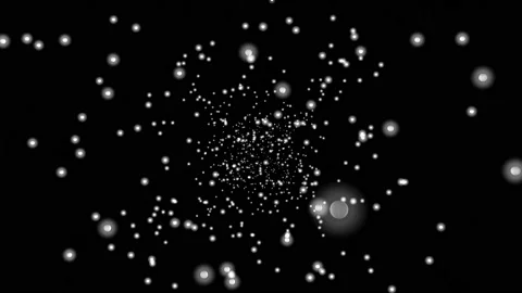 Background with animation of white particles on a black background. Video stock 209835768