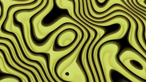 Background animation with yellow and black liquid waves. Design. Wasp or bee Illustrazione stock