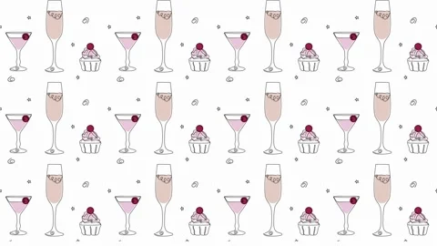 Background animation,pattern movement,wallpaper.Seamless festive pattern Stock Footage 270405161