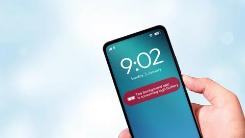 The Background app is consuming high battery Stock Footage 309387066
