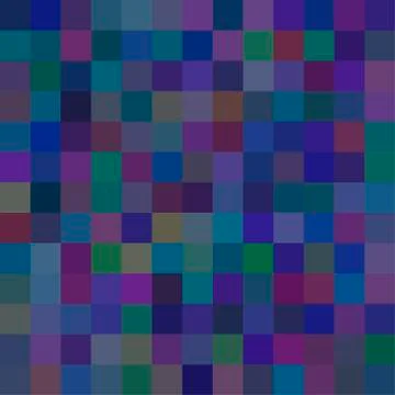 Background of art colored dark blue squares mosaic Stock Illustration