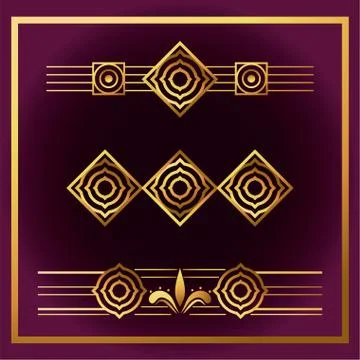 Background art deco frames style Illustrazione stock