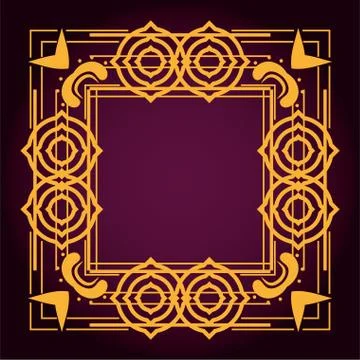 Background art deco frames style Illustrazione stock