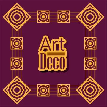 Background art deco frames style Illustrazione stock