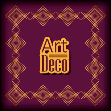 Background art deco frames style Illustrazione stock