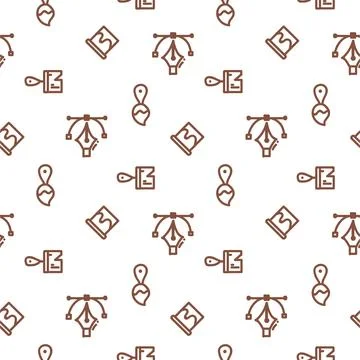 Background of art materials for drawing. Doodle style pattern. Tools for the Stock Illustration