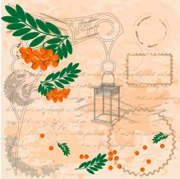 Background with ash and lantern 스톡 일러스트