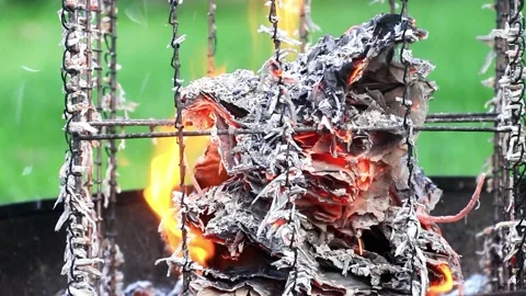 Background ash from burning, lampshade Stock Footage 218813353