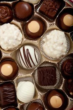 Background of assorted candy chocolates Stock Photos