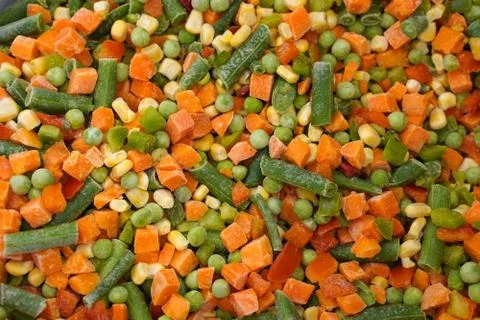Background of assorted frozen vegetables Stock Photos