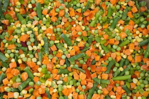 Background of assorted frozen vegetables Stock Photos