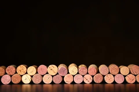 Background with assorted wine corks Stock Photos
