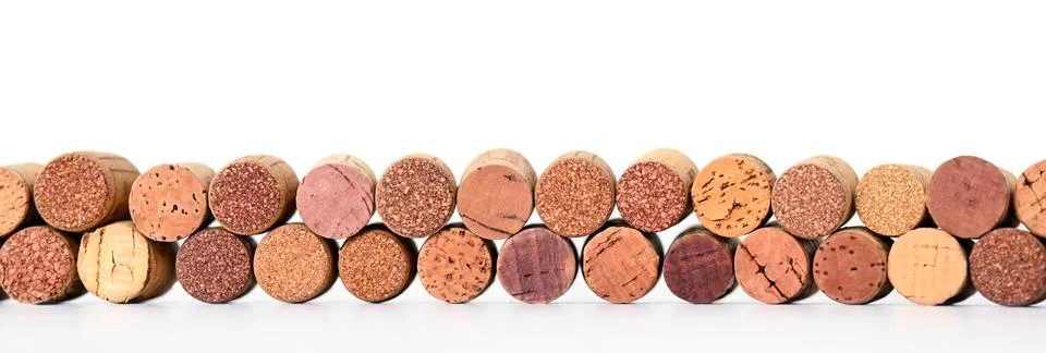Background with assorted wine corks Foto stock