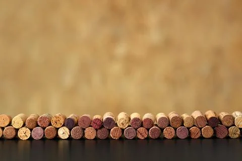 Background with assorted wine corks Stock Photos