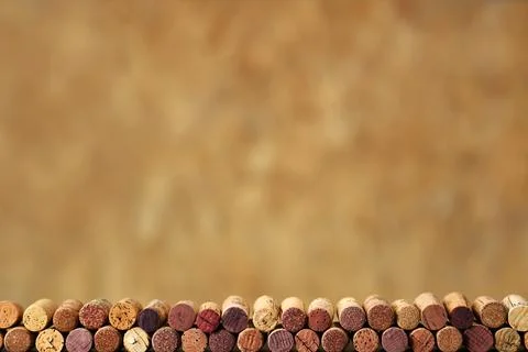 Background with assorted wine corks Stock Photos