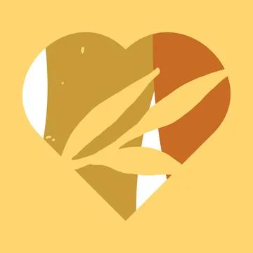 Background autumn elements of botany leaves heart Stock Illustration