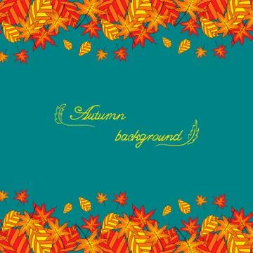 Background with autumn leaves Stock Illustration