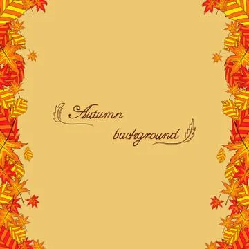 Background with autumn leaves Stock Illustration