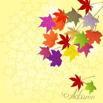Background with autumn leaves Stock Illustration