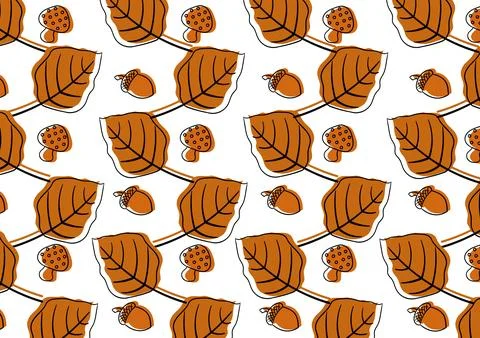 Background with autumn theme on white background 14 Stock Illustration