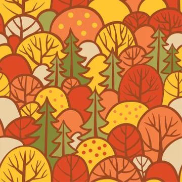 Background with autumn trees. Stock Illustration
