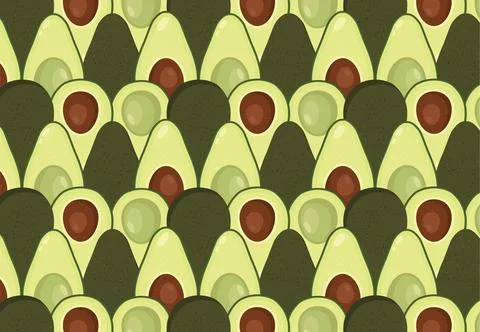 Background with Avocado. Vector avocado pattern. Vector texture for textile Stock Illustration