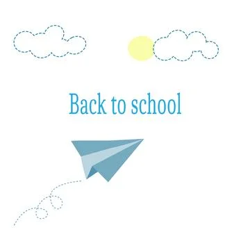 Background back to school with airplane and cloud イラスト素材