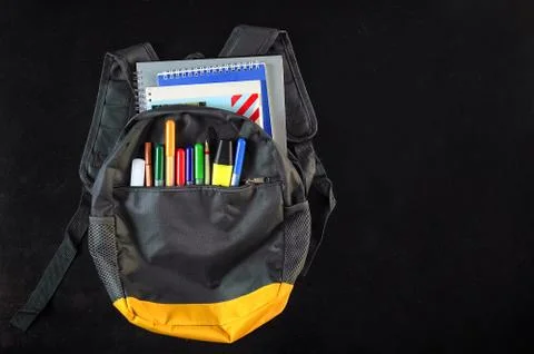 Background for back to school with a backpack 스톡 사진