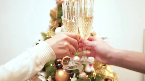 Background background Festive slow-motion video of hands clinking Stock Footage 257077567