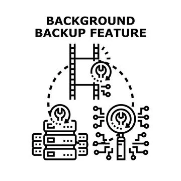 Background backup feature concept with data servers Stock Illustration