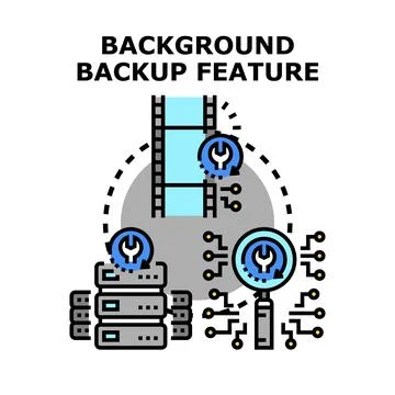Background backup feature concept with data servers Stock Illustration