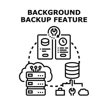 Background backup feature saving data automatically Stockillustratie