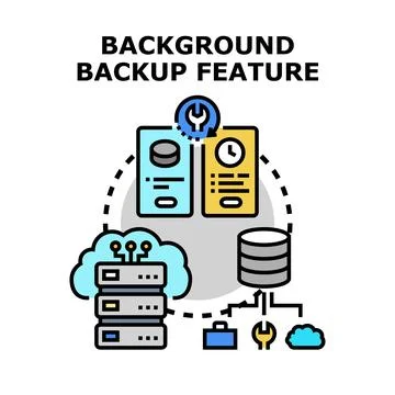 Background backup feature saving data automatically Stock Illustration