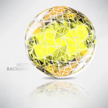Background of ball with texture triangles with place for text Stock Illustration
