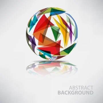 Background of ball with texture triangles with place for text Stock Illustration