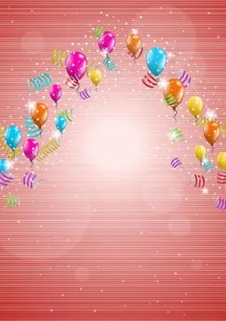 Background with balloons and confetti イラスト素材