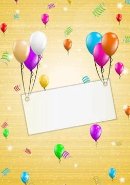 Background with balloons and confetti Stock-Illustration
