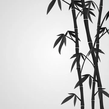 Background with bamboo stems Stock Illustration