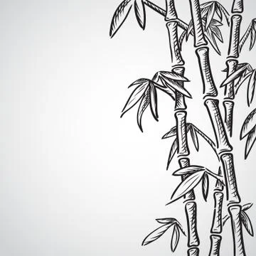 Background with bamboo stems Stock Illustration
