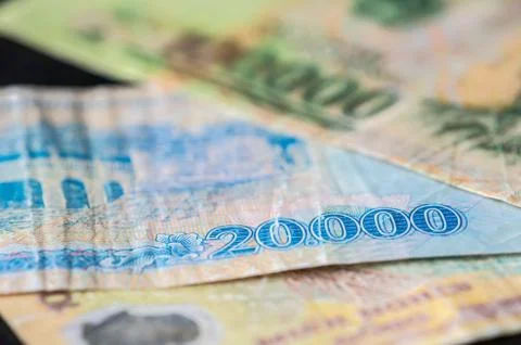 Background from banknotes. Vietnamese Dong Stock Photos