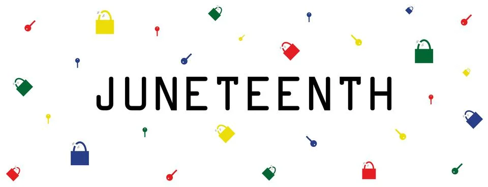 Background banner with key in juneteenth month; Stock Illustration