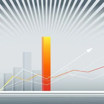 Background with bar graphs Stock Illustration