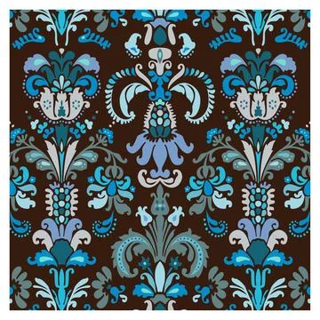 Background of baroque patterns on a wallpaper.Background of baroque pattern.. Illustrazione stock