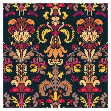 Background of baroque patterns on a wallpaper.Background of baroque pattern.. Stock Illustration