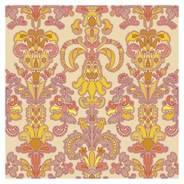 Background of baroque patterns on a wallpaper.Background of baroque pattern.. Stock Illustration